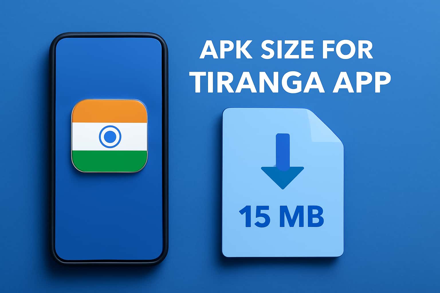 Informational graphic on APK size for Tiranga App