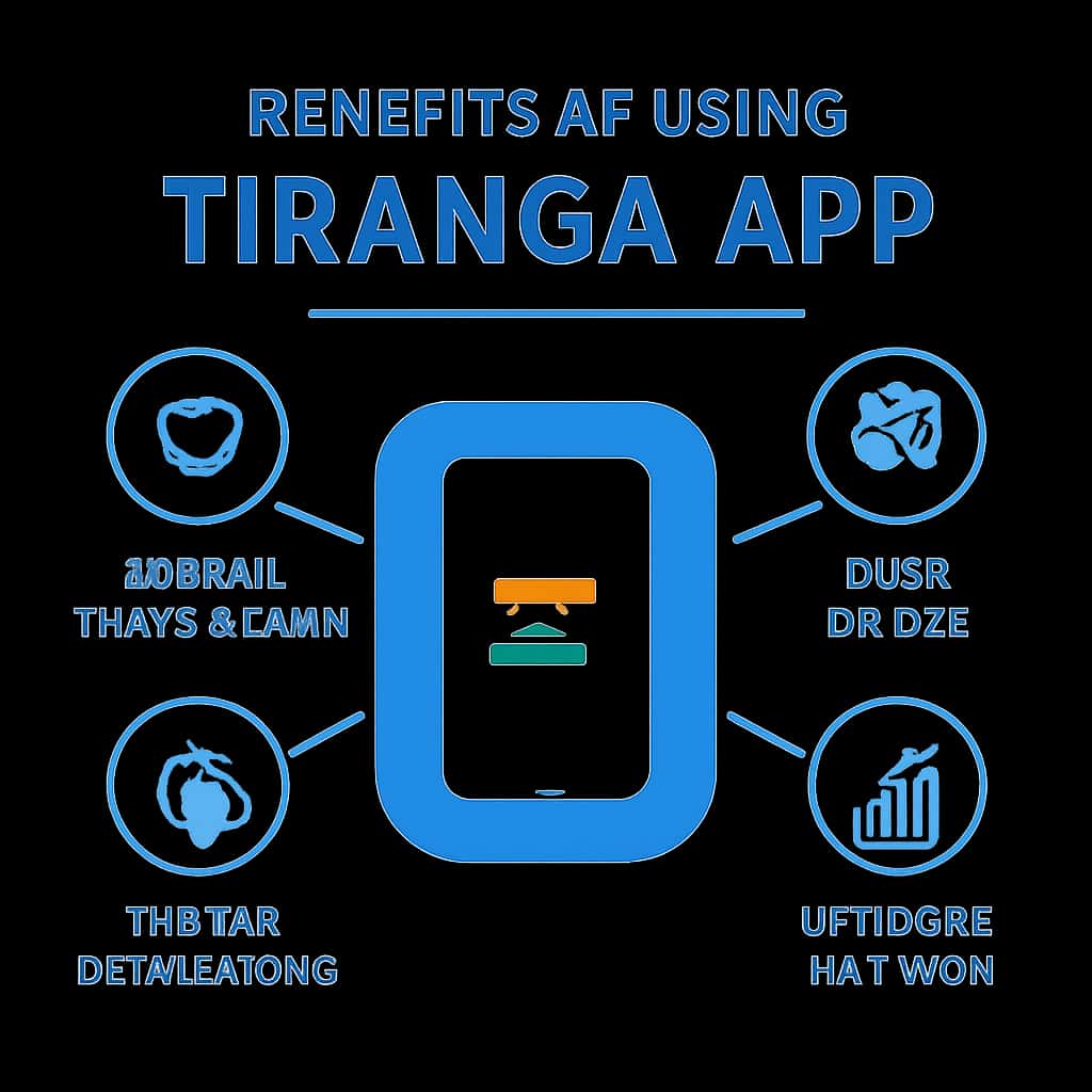 Diagram illustrating the benefits of Tiranga App