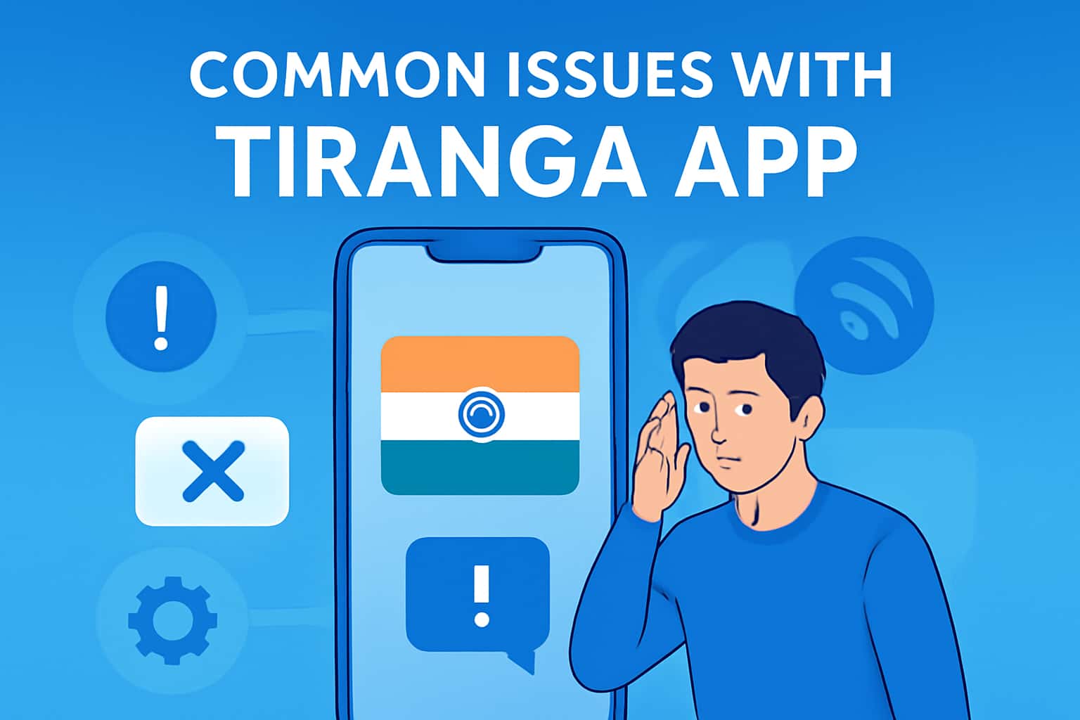 Informational graphic outlining common issues faced with Tiranga App.