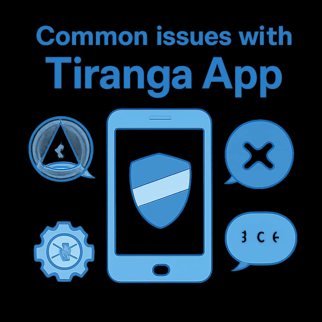 Diagram explaining common issues with Tiranga App functionality.