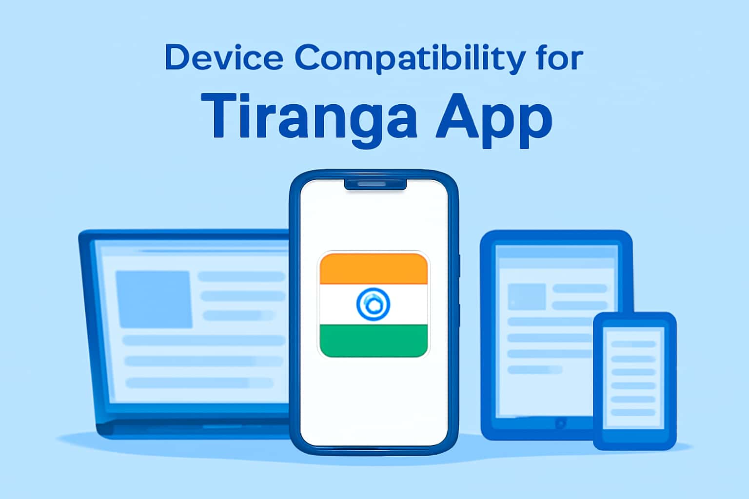 Visual representation of the Tiranga App's device compatibility features.