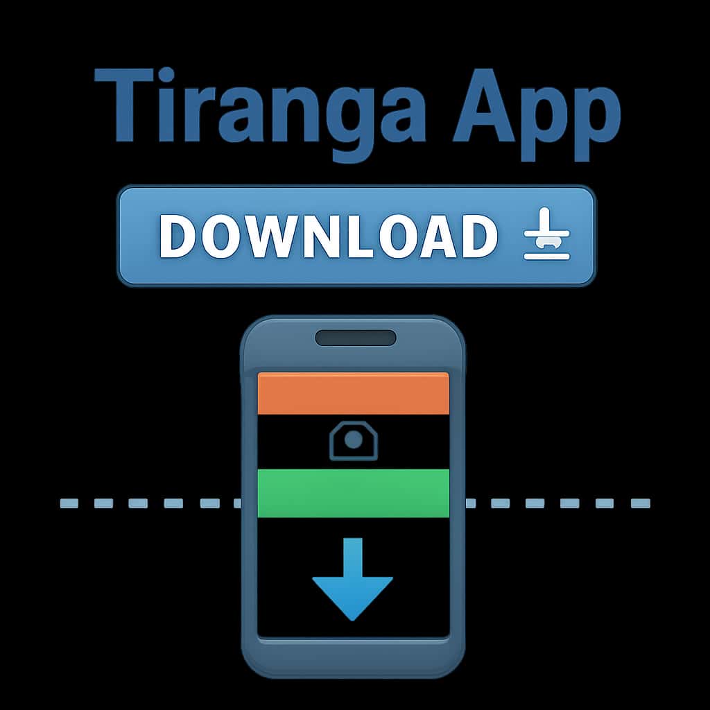 Diagram illustrating Tiranga App Download steps.