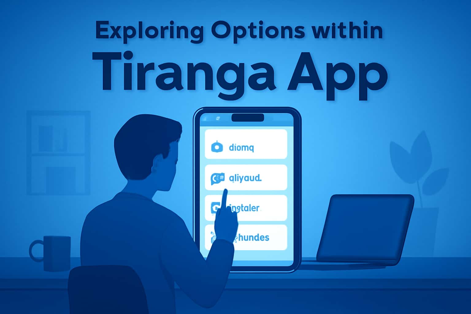 Scene illustrating features of the Tiranga App.