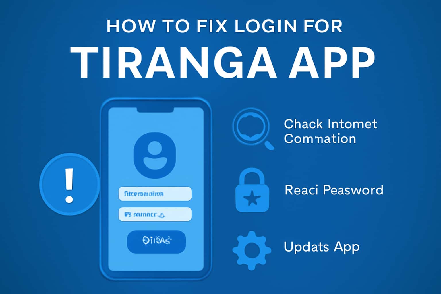 Informational graphic about fixing login issues for the Tiranga App