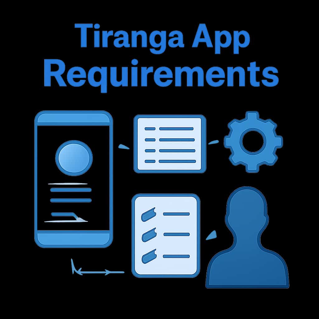 Diagram explaining Tiranga App Requirements.
