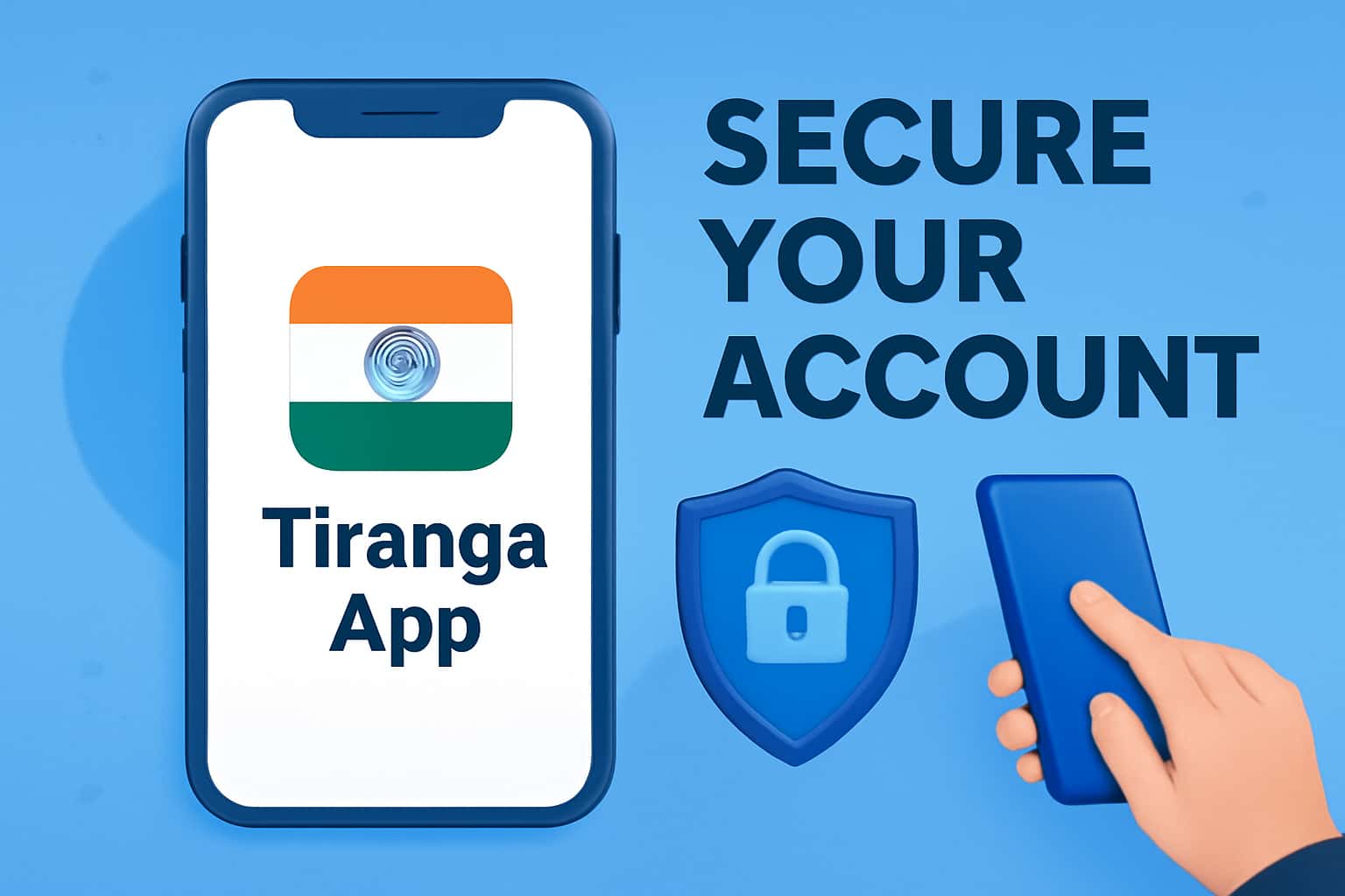 An informational scene depicting account security for the Tiranga App.