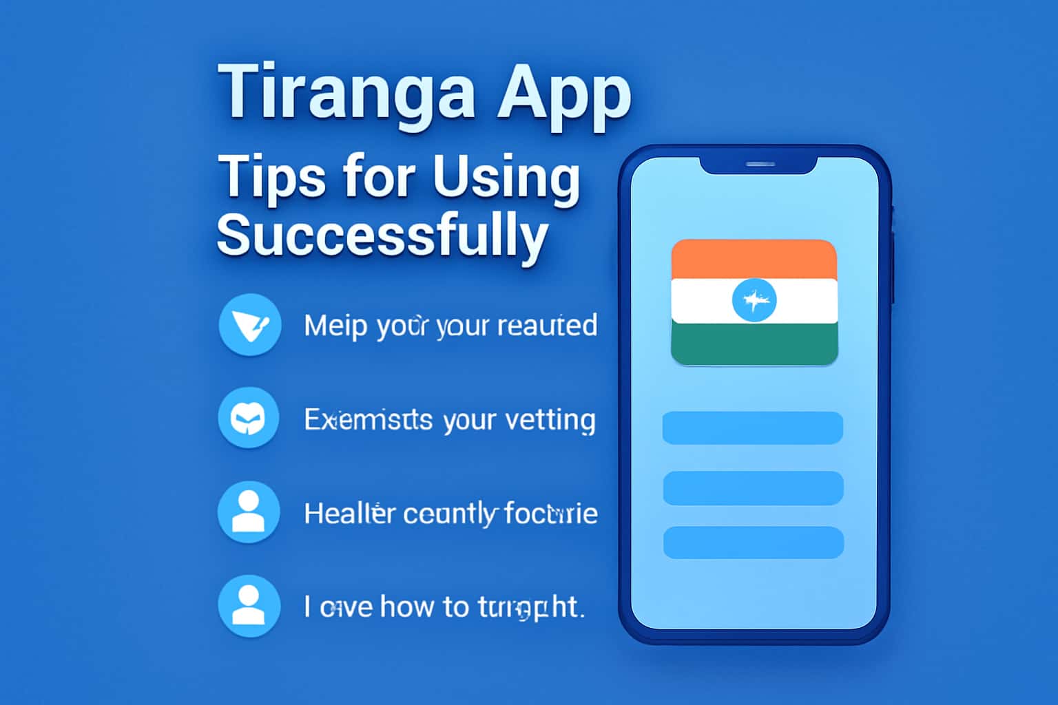 Informational scene illustrating the usage tips for Tiranga App.