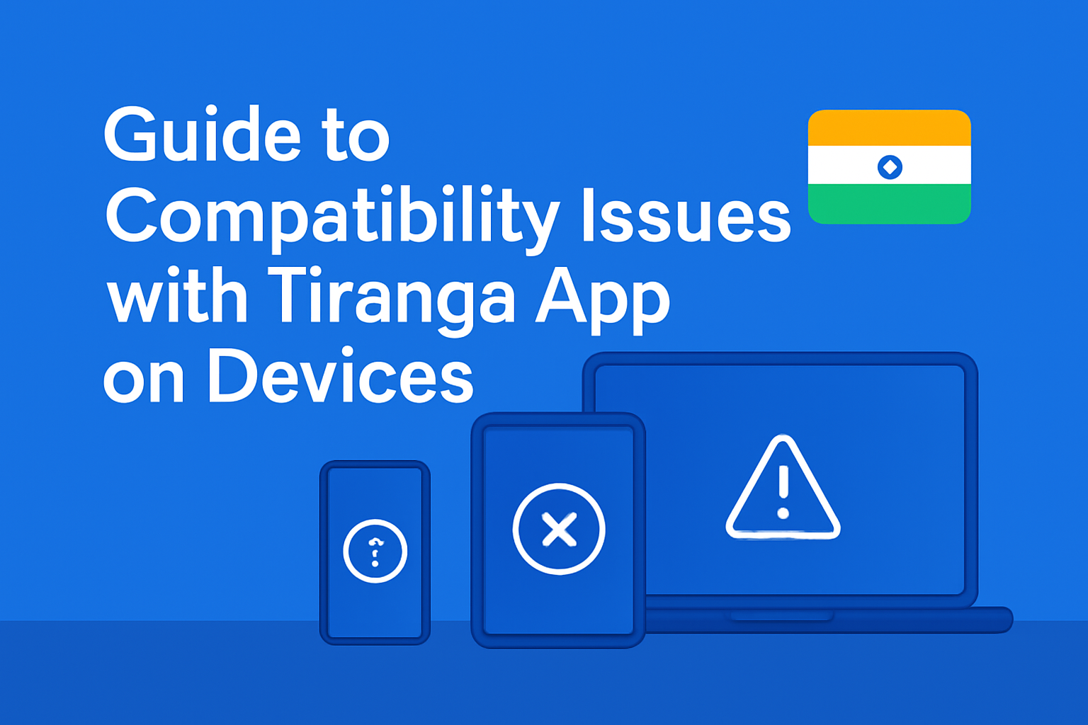 An informational scene depicting the compatibility status of Tiranga App with iOS devices.