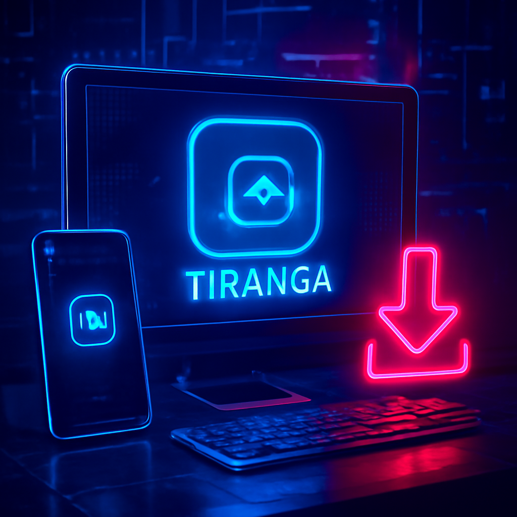 Illustration detailing steps for installing the Tiranga App on emulators.