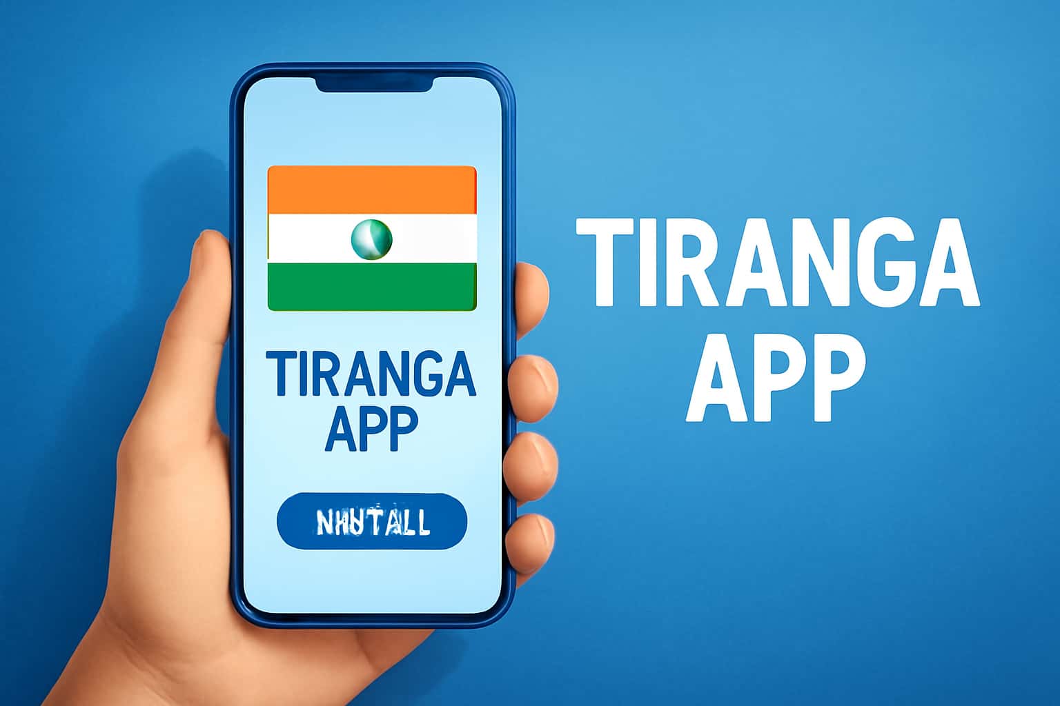 Informational scene illustrating the installation process of Tiranga App.