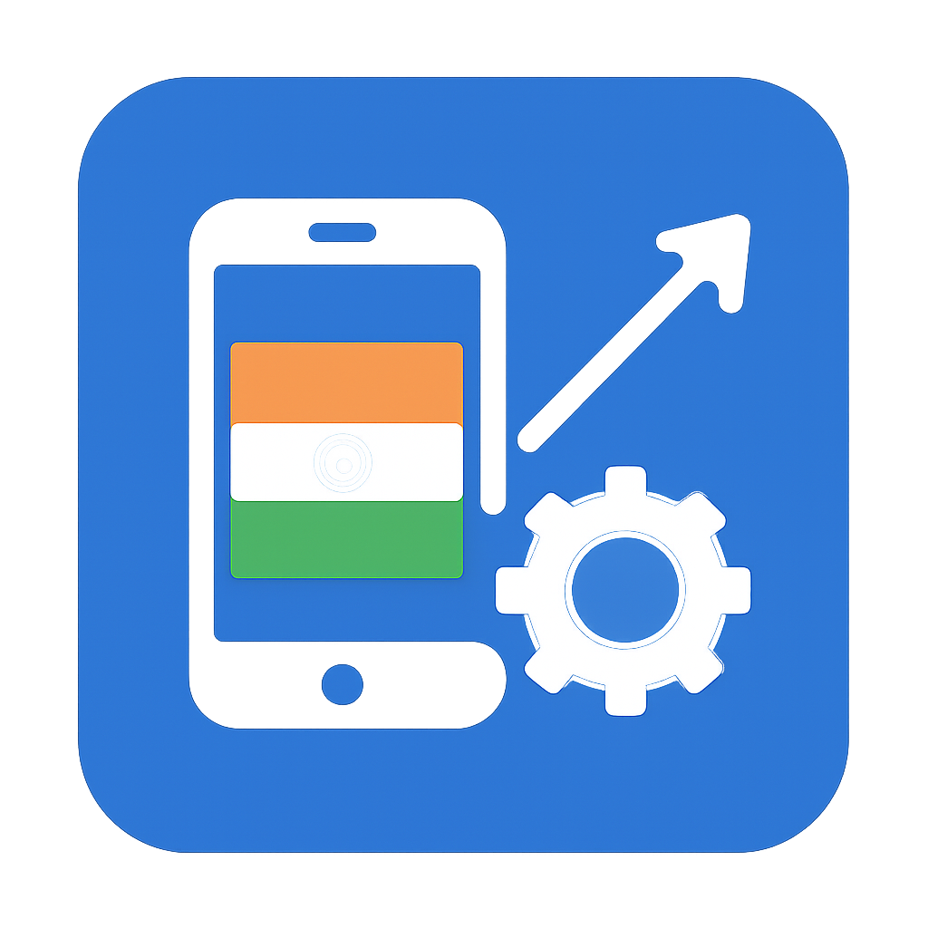 A professional badge representing the process of updating the Tiranga App.