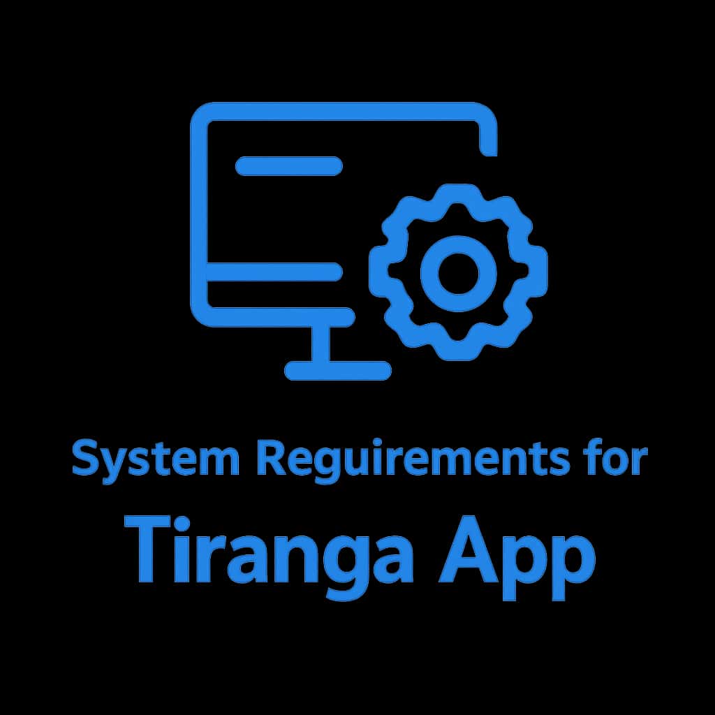 Icon representing system requirements for Tiranga App.