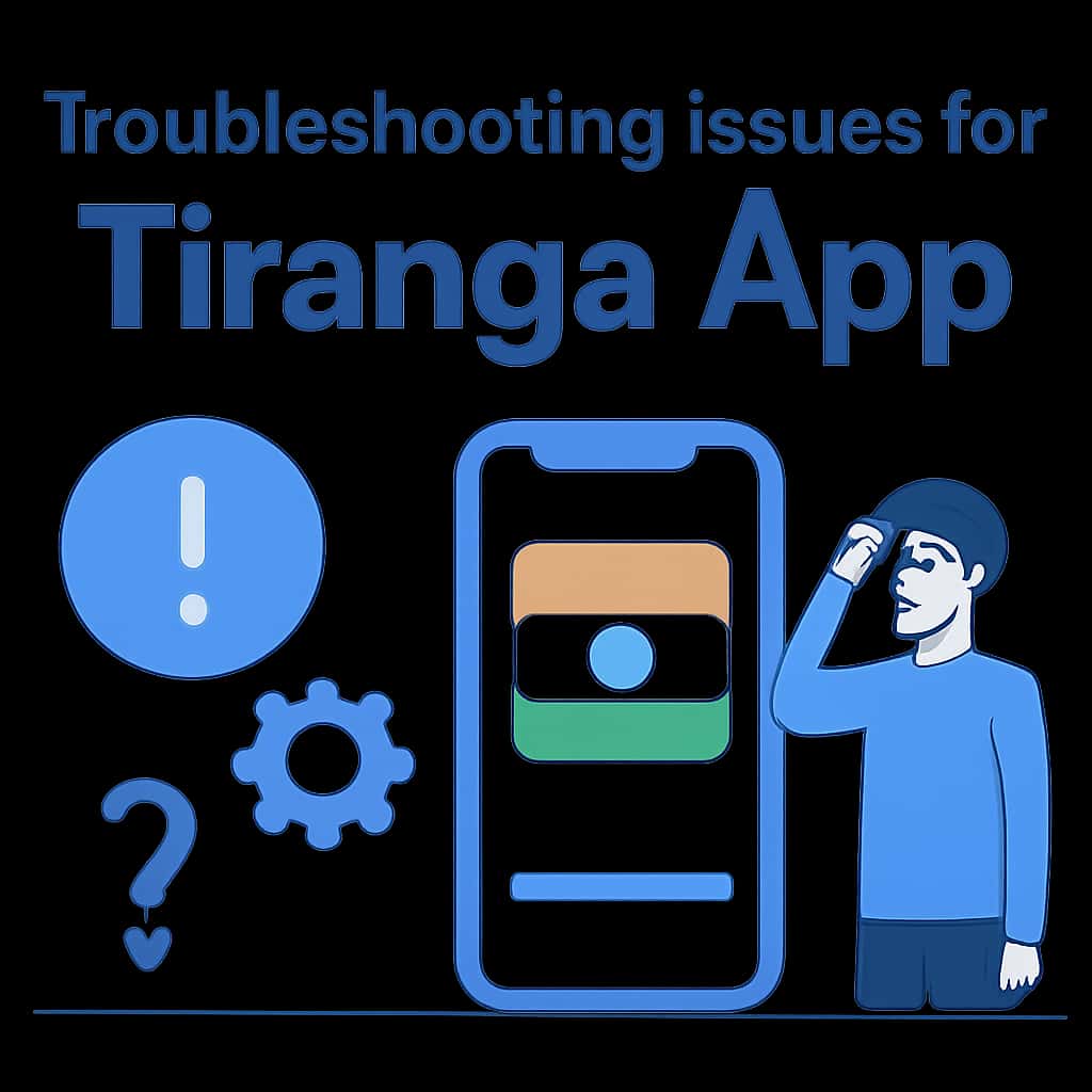 Diagram illustrating common troubleshooting steps for the Tiranga App.