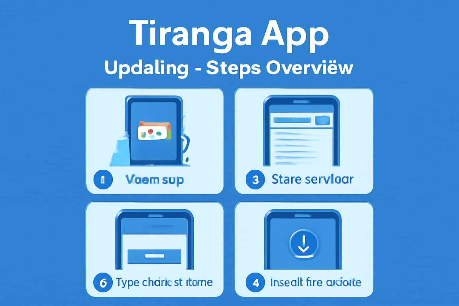An informative visual representation of updating the Tiranga App.