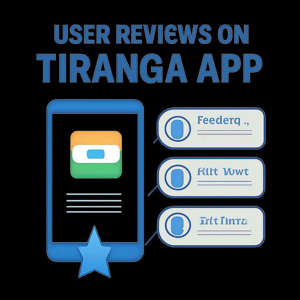A diagram illustrating key themes in user reviews of the Tiranga App.