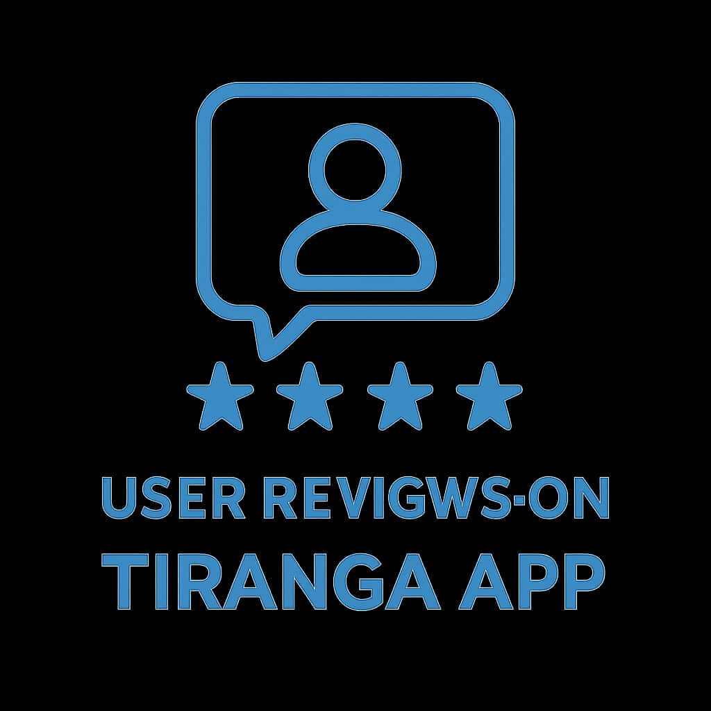 A badge symbolizing user reviews for the Tiranga App.